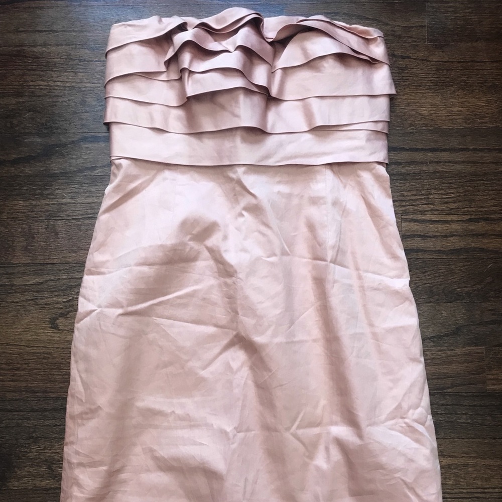J.Crew ruffle strapless peach dress NWT